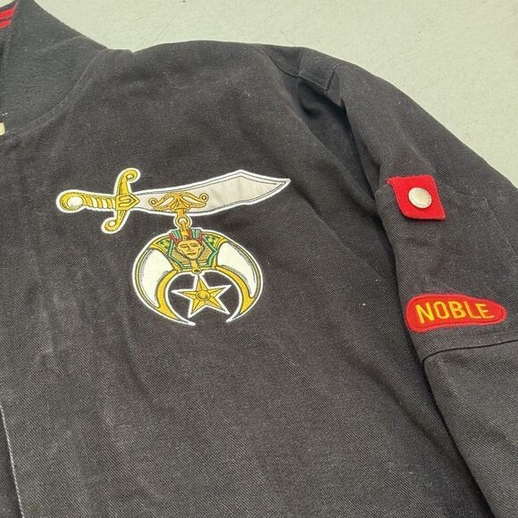 Ancient Egyptian Arabic Order Mystic Shine Fraternity Embroidered Jacket Sz 3XL - Picture 5 of 10